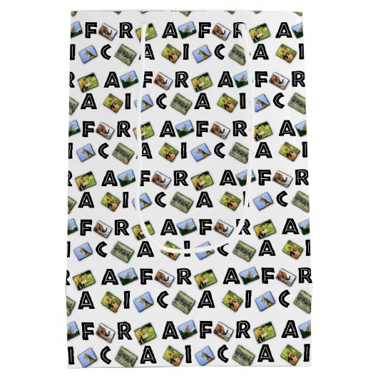 ワイルドアフリカコラージュ中抱き枕 ミディアムペーパーバッグ (裏面)