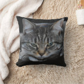 ワイルドアフリカトラ猫写真、猫好き クッション (ブランケット)