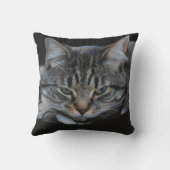 ワイルドアフリカトラ猫写真、猫好き クッション (裏面)