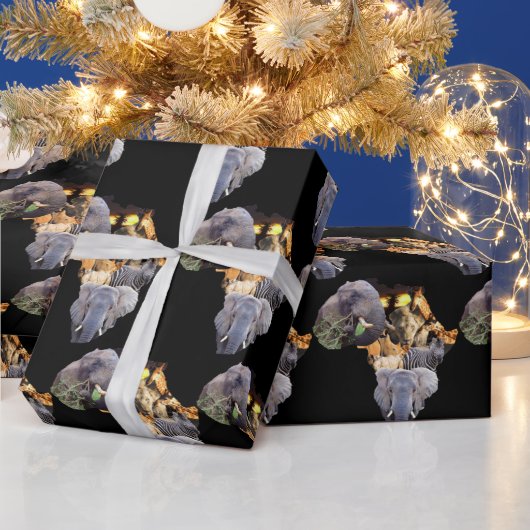 ワイルドアフリカラッピング紙 ラッピングペーパー (クリスマス)