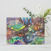 ワイルドアルコカラフルールインク抽象芸術アートカ空白のード サンキューカード (スタンド正面)