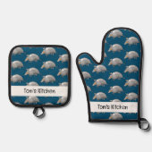 ワイルドアルマジロの名前 鍋つかみ&鍋敷きセット (正面)