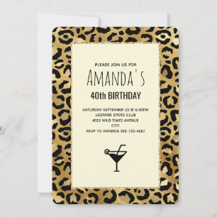 ワイルドアンドエキゾチックLeopardプリントパターン誕生日 招待状