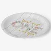 ワイルドアンドオンダーフル赤ちゃんガールファースト誕生日 ペーパープレート (アングル)