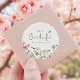 ワイルドアンドオンダーフル野花1歳の誕生日パーティー ラウンドシール