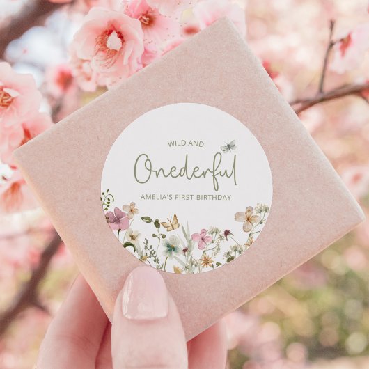 ワイルドアンドオンダーフル野花1歳の誕生日パーティー ラウンドシール