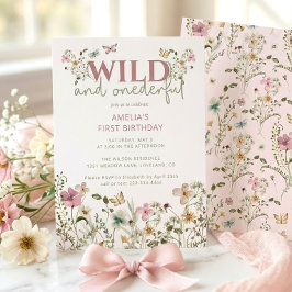 ワイルドアンドオンダーフル野花1歳の誕生日 招待状