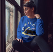 ワイルドアンドグティ大きな猫ビーブスホワイトクリーム深いブルー スウェットシャツ