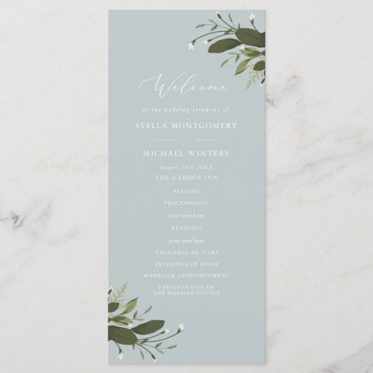 ワイルドアンドグリーン結婚式 プログラム (正面)