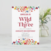 ワイルドアンドスリーワイルドフラワー3回目の誕生日パーティー 招待状 (スタンド正面)