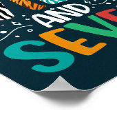 ワイルドアンドセブンおもしろい7誕生日の少年の少女 ポスター (角)