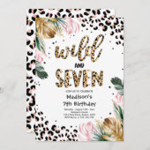 ワイルドアンドセブンレオパード版第7誕生日パーティー 招待状 (正面/裏面)