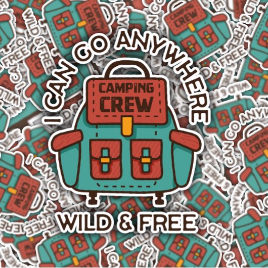 ワイルドアンドフリーバックパックキャンプ |ダイカットのシール シール
