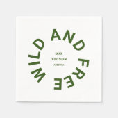 ワイルドアンドフリーフォレストグリーンキャンプテーマ スタンダードカクテルナプキン (正面)