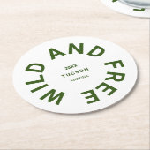 ワイルドアンドフリーフォレストグリーンキャンプテーマ ラウンドペーパーコースター (アングル)