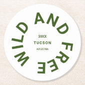 ワイルドアンドフリーフォレストグリーンキャンプテーマ ラウンドペーパーコースター (正面)