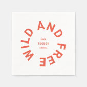 ワイルドアンドフリー焦げオレンジキャンプテーマ スタンダードカクテルナプキン (正面)