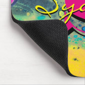 ワイルドイエローとブラックアクリルの流体アート マウスパッド (コーナー)