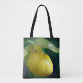 ワイルドイエローレディースリッパーオーキッドフラワークローズアップ トートバッグ (正面)