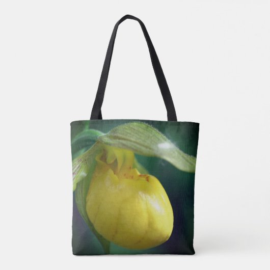 ワイルドイエローレディースリッパーオーキッドフラワークローズアップ トートバッグ (裏面)