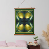 ワイルドイエローレディースリッパーオーキッドフラワー抽象芸術 吊り下げ型タペストリー (寝室)