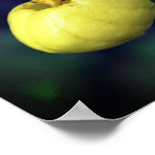 ワイルドイエローレディースリッパーオーキッドフラワー ポスター (角)