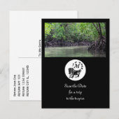 ワイルドイグアナシルエットモノグラム写真 インビテーションポストカード (正面/裏面)