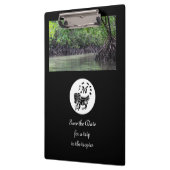 ワイルドイグアナシルエットモノグラム写真 クリップボード (左)