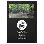 ワイルドイグアナシルエットモノグラム写真 クリップボード (裏面)