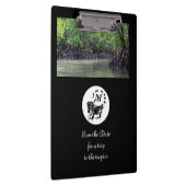 ワイルドイグアナシルエットモノグラム写真 クリップボード (右)