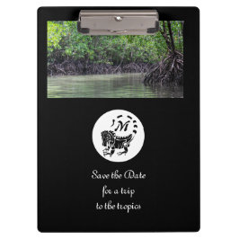 ワイルドイグアナシルエットモノグラム写真 クリップボード