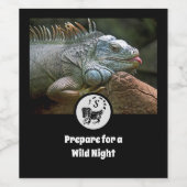 ワイルドイグアナシルエット名タグフォト ワインラベル (シングルラベル)