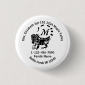 ワイルドイグアナ失ったファミリーホームアドレス 缶バッジ (正面)