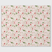 ワイルドイチゴ（リネン） – ラッピング紙 ラッピングペーパー (フラット)
