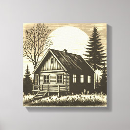 ワイルドウィスパー：キャビン素朴キャンバス印刷 キャンバスプリント
