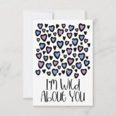 ワイルドウィーパープルハートバレンタインカード 招待状 (正面)