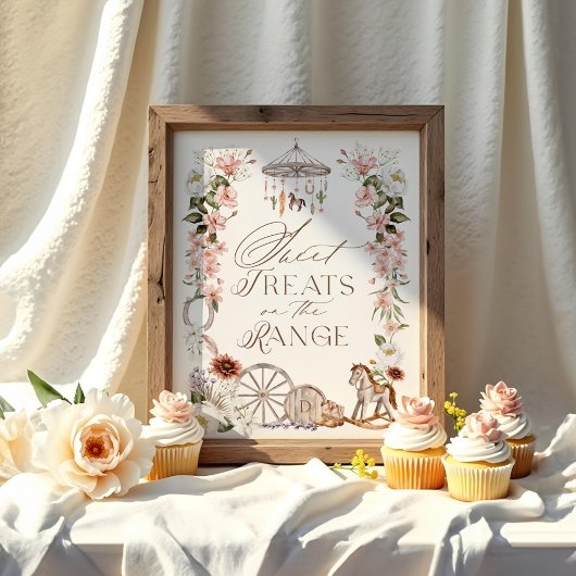 ワイルドウェスタンのベイビーシャワーの甘いお菓子 ポスター