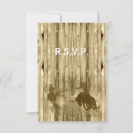 ワイルドウェスタン結婚ウエストカウボーイのR.S.V.P 出欠カード (裏面)