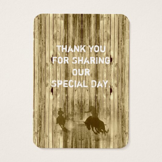 ワイルドウェスタン結婚式の引き出物感謝していユーラベル (裏面)
