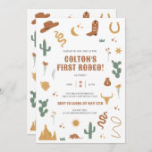 ワイルドウェスタン誕生日招待状 招待状 (正面/裏面)