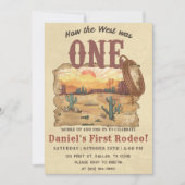 ワイルドウェストどのように西は一つの誕生日 招待状 (正面)