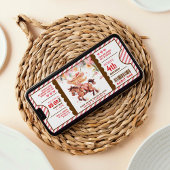 ワイルドウェストのカウガール 誕生日チケット 招待状