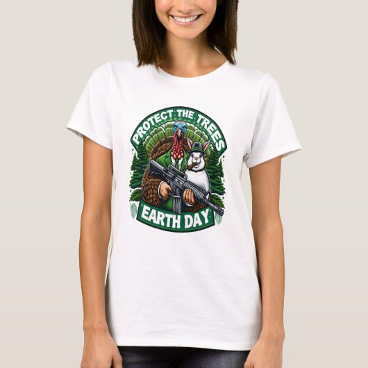 ワイルドウェストの武装した七面鳥 Tシャツ (正面)