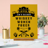 ワイルドウェストアメリカーナトランプのポーカー アクリルサイン (ウェディング)