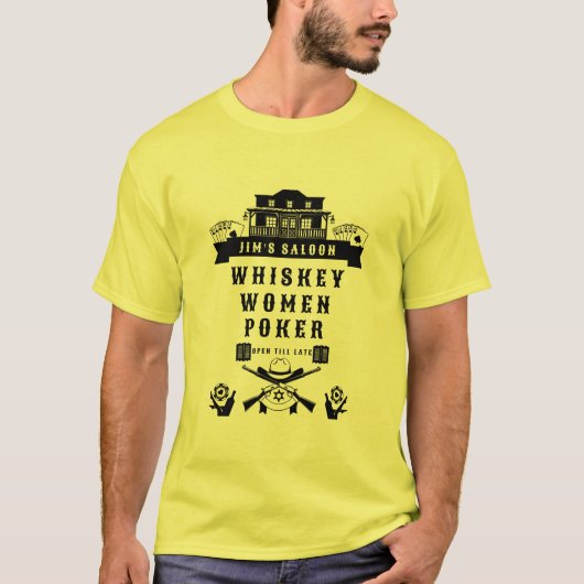 ワイルドウェストアメリカーナトランプのポーカー Tシャツ (正面)