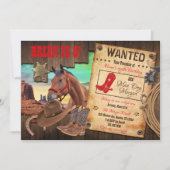 ワイルドウェストカウボーイの招待状 招待状 (正面)