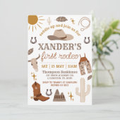 ワイルドウェストカウボーイウェスタンファーストパーティー誕生日 招待状 (スタンド正面)