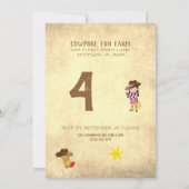 ワイルドウェストカウボーイカウガール子供の誕生日 招待状 (裏面)