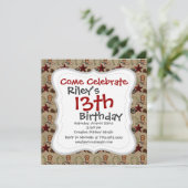 ワイルドウェストカウボーイカントリーウエスタンオンバーラップパターン 招待状 (スタンド正面)