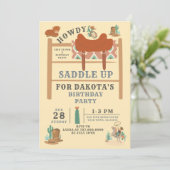 ワイルドウェストカウボーイズボーイ誕生日招待状 招待状 (スタンド正面)
